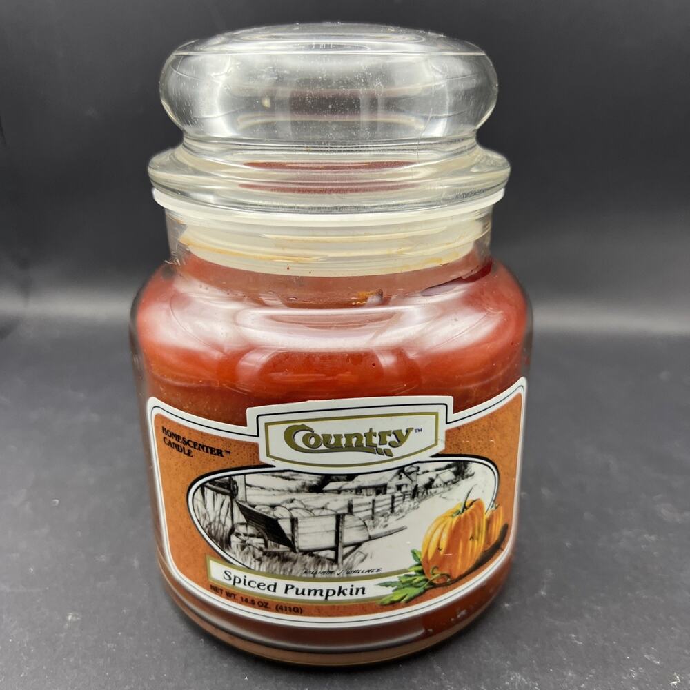 RARE Country Candle Spiced Pumpkin Spiced Pumpkin glass jar candle 14.5oz